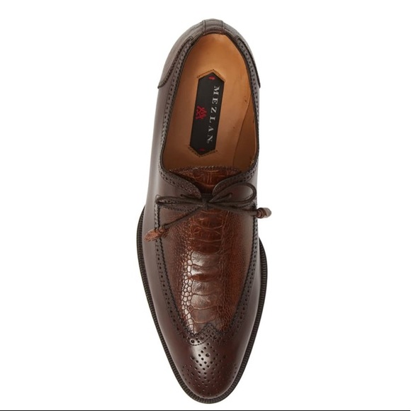 Mezlan-Albano Brown/Rugger Ostrich Wing Tip - Picture 7 of 8